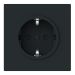 ABB BuschJaeger Art linear Wandcontactdoos 23 EUCB45M Zwart mat