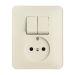 ABB BuschJaeger Standaard SI Combinatie schakelaarwandcontactdoos 43105 UJ2125 Crème