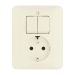 ABB BuschJaeger Standaard SI Combinatie schakelaarwandcontactdoos 43105 EUJ212 Crème