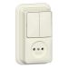 Gira Opbouw Combinatie schakelaarwandcontactdoos 447510 Crème