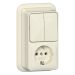 Gira Opbouw Combinatie schakelaarwandcontactdoos 417510 Crème