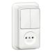 Gira Opbouw Combinatie schakelaarwandcontactdoos 447511 Alpinwit
