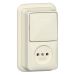 Gira Opbouw Combinatie schakelaarwandcontactdoos 447610 Crème