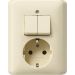 Gira Standaard 55 Combinatie schakelaarwandcontactdoos 017501 Crème