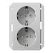 Gira Systeem 55 Wandcontactdoos 2731015 Grijs mat