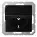 Jung A Range Wandcontactdoos A1520NBFKIKLSWM Zwart mat