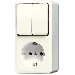 Jung AP600 Combinatie schakelaarwandcontactdoos 675A Crème