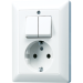 OUTLET Jung CD Range Combinatie schakelaarwandcontactdoos 5575EUWW Alpinwit