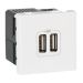 Legrand Mosaic USB wandcontactdoos 077594 2voudig