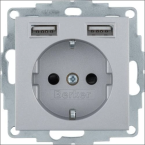 BERKER 48031404 WCD RA 2 X USB S.1B.X ALU MAT