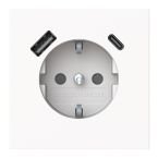 ABB BuschJaeger Art linear Wandcontactdoos 20 EUCB2USBAC44M Verkeerswit mat