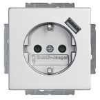 OUTLET ABB BuschJaeger Future Linear Wandcontactdoos 20 EUCBUSB83 Aluzilver