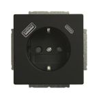 ABB BuschJaeger Future linear Wandcontactdoos EUCB2USBAC885 Zwart