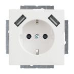 ABB BuschJaeger FutureSolo Wandcontactdoos 20 EUCB2USB84 Verkeerswit glanzend
