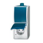 ABB BuschJaeger Ocean IP44 Combinatie schakelaarwandcontactdoos 2601620EW53 Blauwgroen