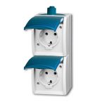 ABB BuschJaeger Ocean IP44 Wandcontactdoos 2002 EW53503 Blauwgroen