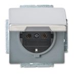 ABB BuschJaeger Pure Stainless Steel Wandcontactdoos 20 EUK866 RVS