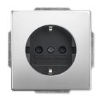 ABB BuschJaeger Pure Stainless Steel Wandcontactdoos 20 EUCKS866 RVS