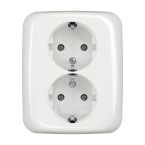 ABB BuschJaeger Reflex SI Wandcontactdoos 202 EUJR214 Alpinwit