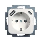 ABB BuschJaeger Reflex SI Wandcontactdoos EUCB2USBAC214 Alpinwit