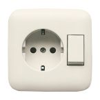 ABB BuschJaeger Standaard SI Combinatie schakelaarwandcontactdoos 43106 EUJ212 Crème