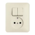 ABB BuschJaeger Standaard SI Combinatie schakelaarwandcontactdoos 43105 UJ2125 Crème