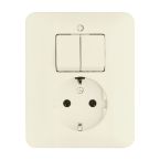 ABB BuschJaeger Standaard SI Combinatie schakelaarwandcontactdoos 43105 EUJ212 Crème