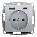 Gira E2 Wandcontactdoos 245926 Aluminium