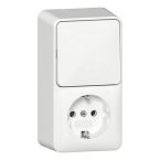 Gira Opbouw Combinatie schakelaarwandcontactdoos 417614 Alpinwit