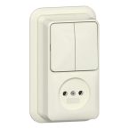 Gira Opbouw Combinatie schakelaarwandcontactdoos 447510 Crème