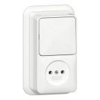 Gira Opbouw Combinatie schakelaarwandcontactdoos 447611 Alpinwit