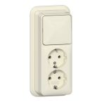 Gira Opbouw Combinatie schakelaarwandcontactdoos 418610 Crème