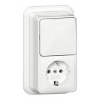 Gira Opbouw Combinatie schakelaarwandcontactdoos 417611 Alpinwit