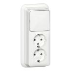 Gira Opbouw Combinatie schakelaarwandcontactdoos 418611 Alpinwit