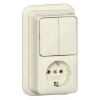 Gira Opbouw Combinatie schakelaarwandcontactdoos 417510 Crème