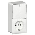 Gira Opbouw Combinatie schakelaarwandcontactdoos 417512 Crème