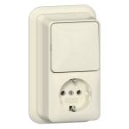 Gira Opbouw Combinatie schakelaarwandcontactdoos 417610 Crème