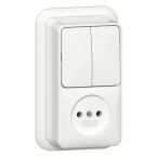 Gira Opbouw Combinatie schakelaarwandcontactdoos 447511 Alpinwit