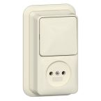 Gira Opbouw Combinatie schakelaarwandcontactdoos 447610 Crème