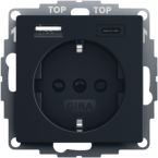 Gira Systeem 55 Wandcontactdoos 2459005 Zwart mat