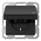 Gira Systeem 55 Wandcontactdoos 4454005 Zwart mat