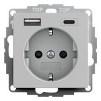 Gira Systeem 55 Wandcontactdoos 2459015 Grijs mat