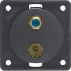 Hager Berker Integro Antennecontactdoos 945602505 Antraciet