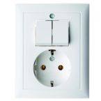 Hager Berker SB Combinatie schakelaarwandcontactdoos 6143558949 Alpinwit glanzend