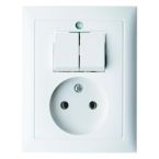 Hager Berker SB Combinatie schakelaarwandcontactdoos 6143658989 Alpinwit glanzend