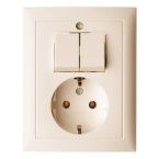 Hager Berker S.1 Combinatie schakelaarwandcontactdoos 6143558942 Crème glanzend