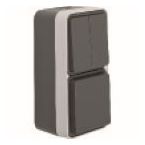 Hager Berker W.1 Combinatie schakelaarwandcontactdoos 47903515 Staalgrijs