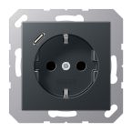 Jung A Range Wandcontactdoos A152018CANM Antraciet mat