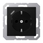 Jung A Range Wandcontactdoos A152018CSWM Grafietzwart mat