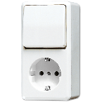 Jung AP600 Combinatie schakelaarwandcontactdoos 676AWW Alpinwit